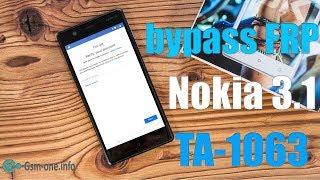 How to bypass frp NOKIA 3.1 (TA-1063) Android 8.0