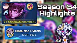 GLOBAL DYRROTH SEASON 34 HIGHLIGHT REEL | #dyrroth #top1globaldyrroth #dyr