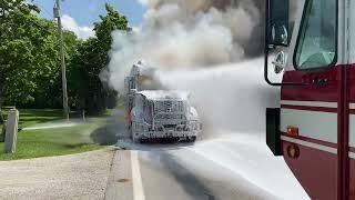 ARFF 28 extinguishes a semi fire in Lake Township, Ohio