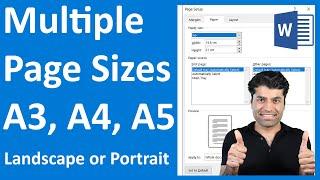 Multiple Page Sizes In Word Document