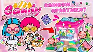 Cute Neon Rainbow Apartment Building My DREAM Candy House  Toca Boca House Ideas Toca Life World