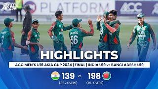 India U19 vs Bangladesh U19 | ACC Men's U19 Asia Cup | Finals