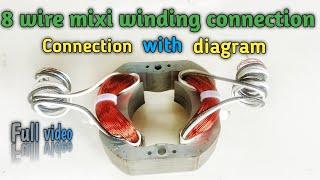 8 wire mixer grinder field coil winding connection|Mixi field pole winding connection|Mixer winding