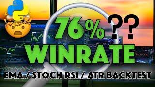 Backtesting TradePros 76%  Winning Rate Trading Strategy in Python [EMA/Stoch RSI/ATR]