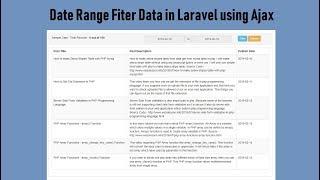 Date Range Filter Data in Laravel using Ajax