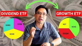 Which gets you RICH faster Dividend ETF vs. Growth ETF Investing