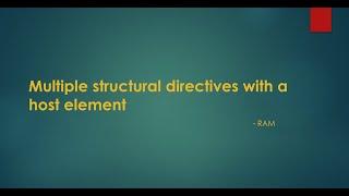 Multiple structural directives with single host element