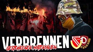 Ultras Dynamo Dresden verbrennen geklautes Cottbus-Material!