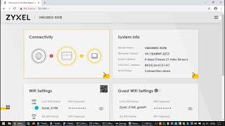 Web admin interface of the Zyxel VMG8825-B50B router.