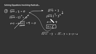 Solving Equations Involving Radicals