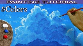 Acrylic Painting Tutorial How to Paint Sky and Back Light Clouds in Basics by JM Lisondra