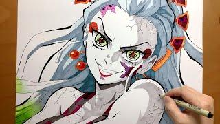 How to draw Daki from Demon Slayer | Upper Rank Six | Kimetsu no Yaiba | step by step | draw anime