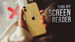 How to Turn Off Screen Reader on iPhone (tutorial)