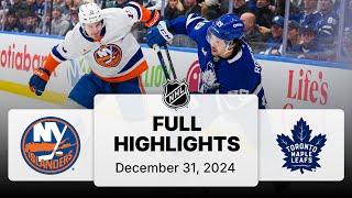 NHL Highlights | Islanders vs. Maple Leafs - December 31, 2024