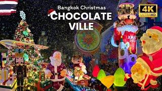 [4K] ️ CHOCOLATE VILLEChristmas lights  Bangkok | Night Walk [Vlog] walkthrough