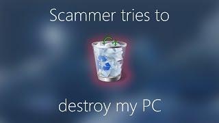 SCAMMER TRIES TO DESTROY MY PC! [troll VM] (Tech Support Scams - EP. 12)