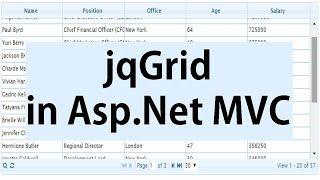 jqGrid In Asp.Net MVC Using SQL Server Database