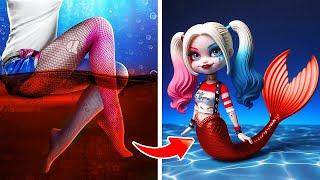 From Nerd to Harley Quinn 🃏 Mermaid in Jail Makeover Challenge