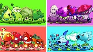 PvZ2 - 4 COLOR Team Plant & Vine - Who Will Win? Team Plant Vs Team Plant