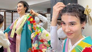 ASMR My First Kimono with 79 years old SENIOR KIMONO specialist in Tokyo, Japan (Soft spoken ASMR)