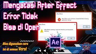 Solusi After Effect Error Tidak Bisa di Open  | warning could not find the user documents directory