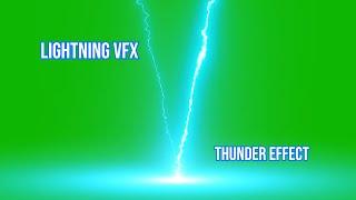 6 Lightning VFX And Thunder Effect Green Screen || By Green Pedia