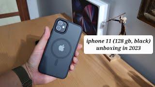 iphone 11 (black,128 gb) Unboxing in 2023 || amazon renewed