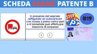 SCHEDA ESAME PATENTE B -2024- #19