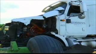 Traffic backed up after semi rear ends tractor on Highway 63