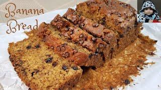 Extra moist Banana Bread Recipe with chocolate chips #Bananabread #Bananacake #howtomakebananabread