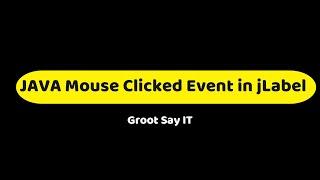 JAVA Mouse Clicked Event in jLabel