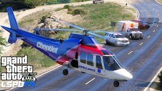 GTA 5 LSPDFR EMS #25 | MEDEVAC Helicopter Flight Paramedic Responds To Accident | Medical Evacuatio