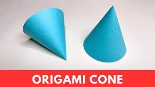 How to Make a Cone Out of Paper / Easy Origami 3D Cone Shape / DIY Maths Project