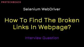 How to find broken links in webpage using selenium WebDriver java