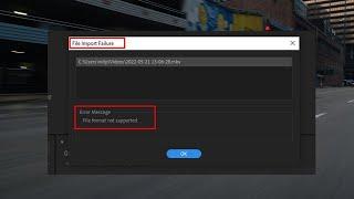 How To fix file import failure premiere pro | File Format Not Supported in premiere pro