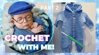 PART 2 - How to make a CROCHET baby onesie / romper EASY 3-6months