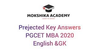PGCET MBA 2020 ENGLISH AND GK QUESTIONS WITH ANSWERS