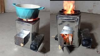 How to Make a Wood Stove - It has a fan from start to finish