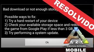 Como Resolver Bad download or not enough storage ARK MOBILE DEFINITIVAMENTE OBB ARK MOBILE 2022