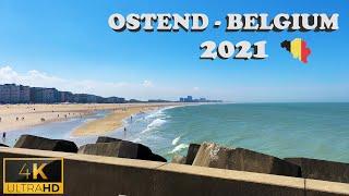  Ostend - Belgium Walking Tour 2021-  4K ( Ultra HD 60fps)