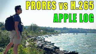 Apple LOG h.265 vs ProRes 422 HQ | Blackmagic Camera App on iPhone 15 Pro Max