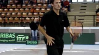 Attila Balazs vs Grigor Dimitrov 2009 Davis Cup 4th match 2nd set