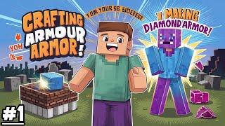 Making Full Diamond Armour | minecraft AhmadplayzZz