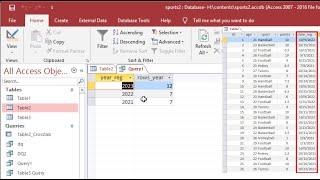 How To Count Number Of Rows Based On Year in Microsoft access query design