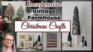 INEXPENSIVE VINTAGE FARMHOUSE CHRISTMAS CRAFTS!~Budget Home Decor Diys~Christmas Tree Designs