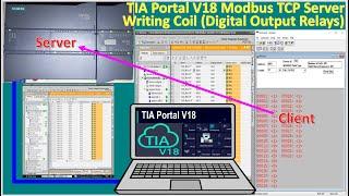 TIA Portal V18| PLC S7-1200 Modbus Server write coil (Digital Outputs)