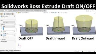 Solidworks Boss extrude with Draft On/Off : Draft Outward