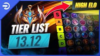 PATCH 13.12 HIGH ELO TIER LIST - League of Legends Season 13