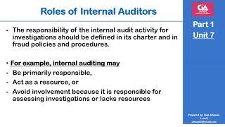 The role of internal auditors in fraud management