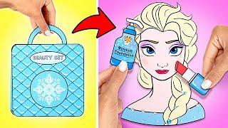 LIVE: O artesanato mágico da Rainha Elsa || Mini casas, DIYs divertidos e maquiagem!